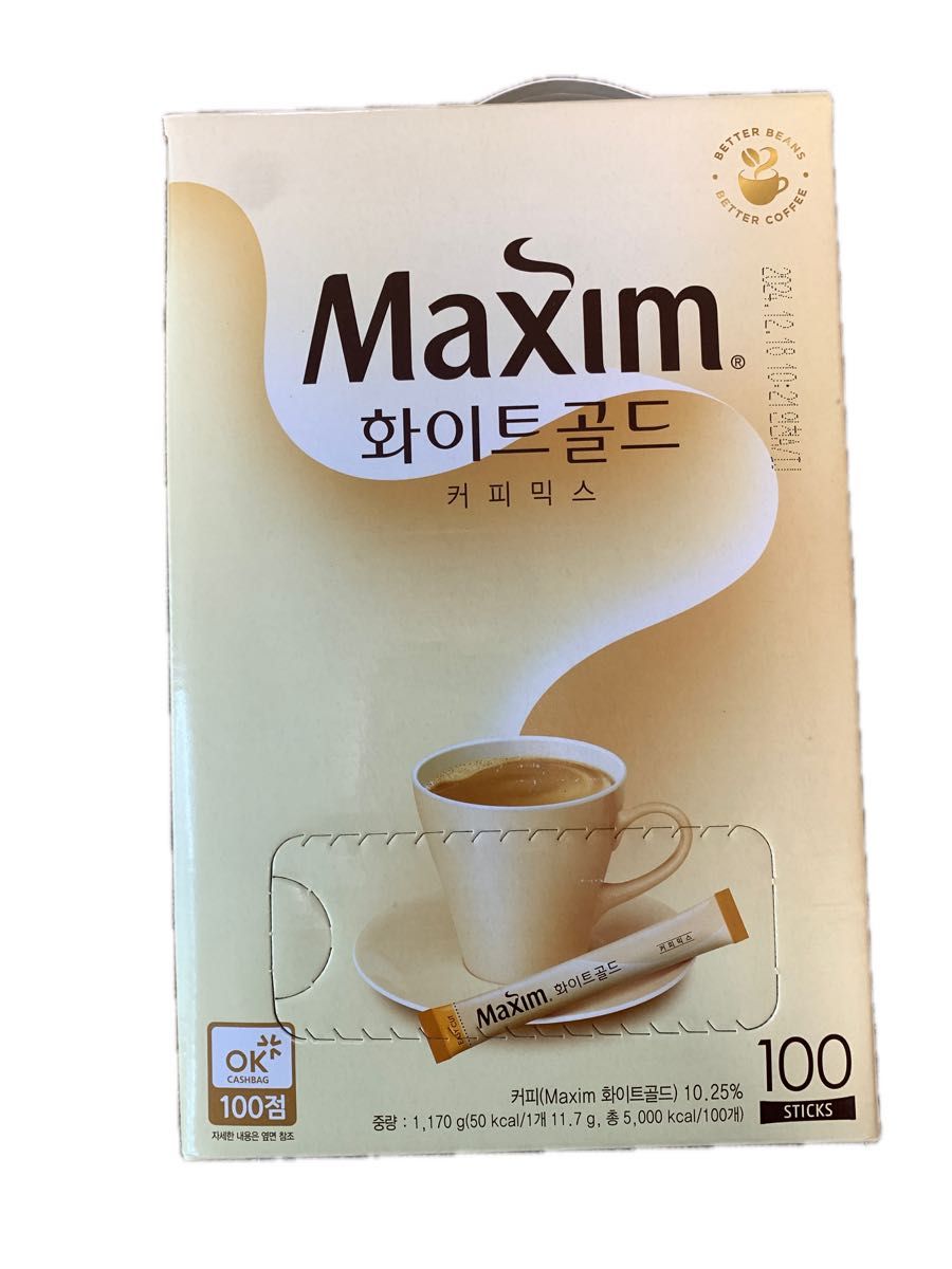 韓国 maxim マキシムホワイトゴールドコーヒーミックス100本入1箱 未開封　値下げ不可