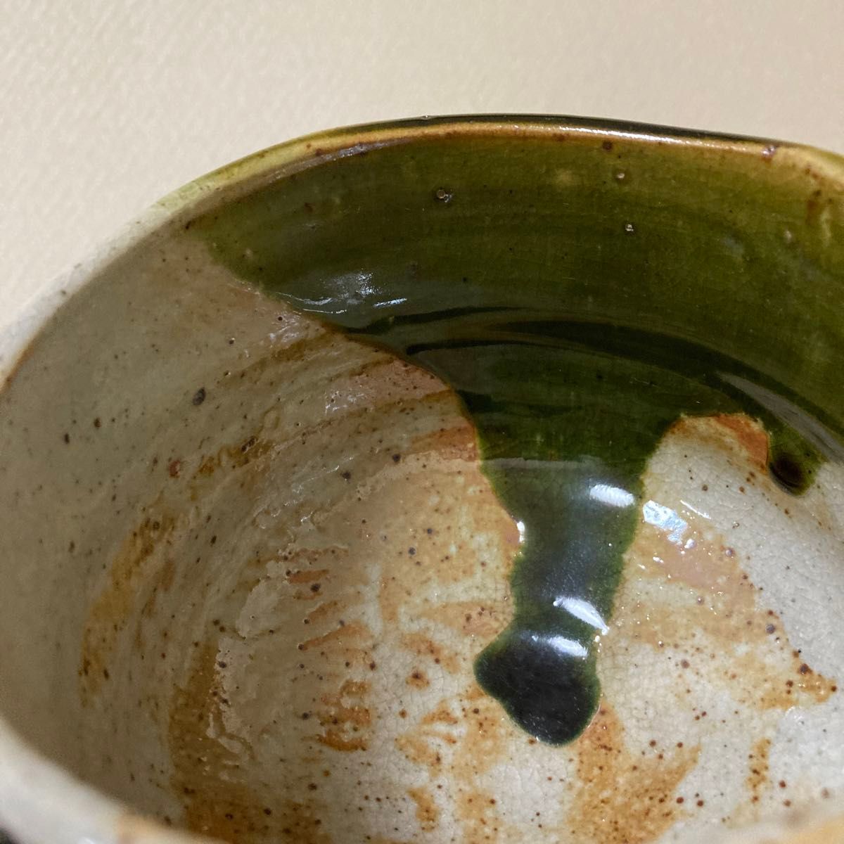 瀬戸焼　織部　抹茶茶碗　未使用　茶道具　〈検　志野焼　美濃焼　京焼