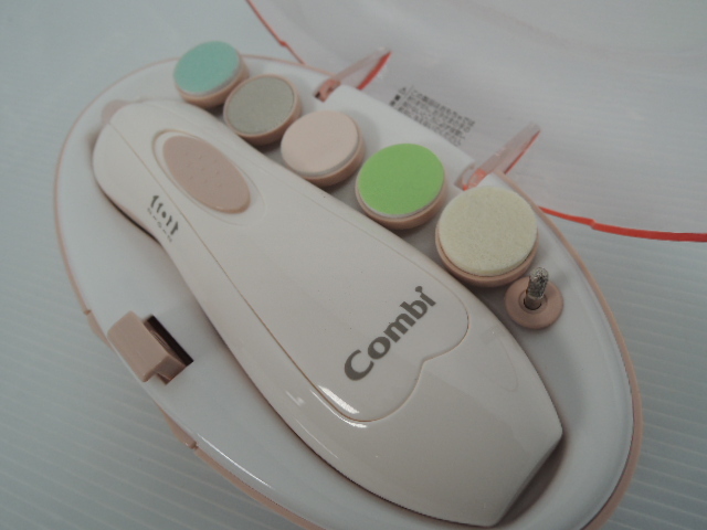Combi コンビ baby label ベビーレーベル ネイルケアセット 電動 爪やすり ベビーピンク 0ヶ月から やすり 爪磨き 動作品/管理6493B11_画像3