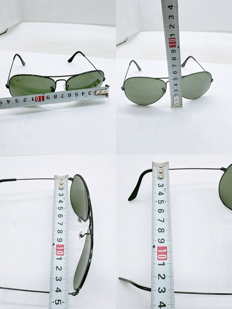 Ray-Ban サングラス ケース付 色付き グリーン×ブラック 緑×黒 レンズ レイバン メガネ ファッション小物 眼鏡 メンズ 中古品の画像7