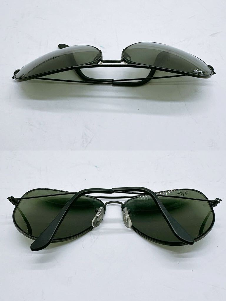 Ray-Ban サングラス ケース付 色付き グリーン×ブラック 緑×黒 レンズ レイバン メガネ ファッション小物 眼鏡 メンズ 中古品の画像3