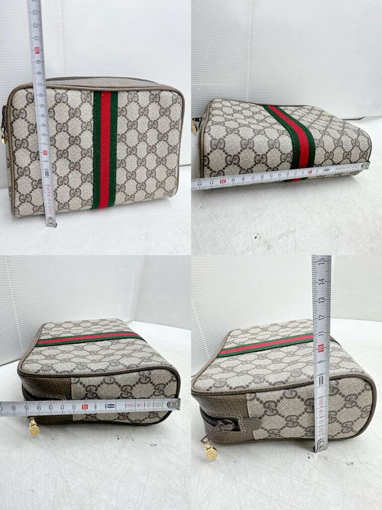 GUCCI バッグ アクセサリーコレクション オールドグッチ クラッチバッグ セカンドバッグ ポーチ BAG GG柄 シリアル27004998 の画像10