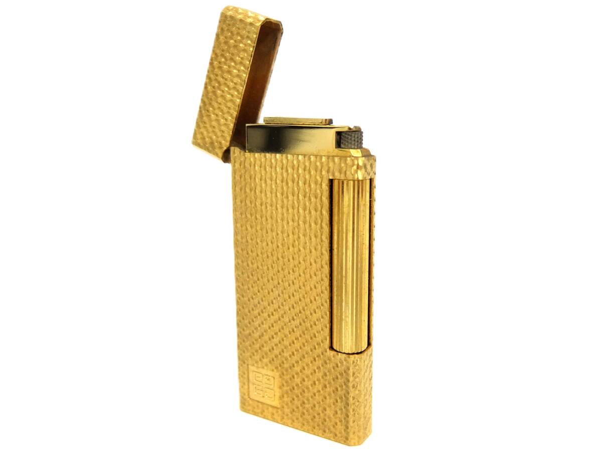 火花確認 GIVENCHY ジバンシー 2000 ローラーガスライター ゴールド 金 カラー ロゴ 喫煙具 煙草グッズ ローラー式_画像1