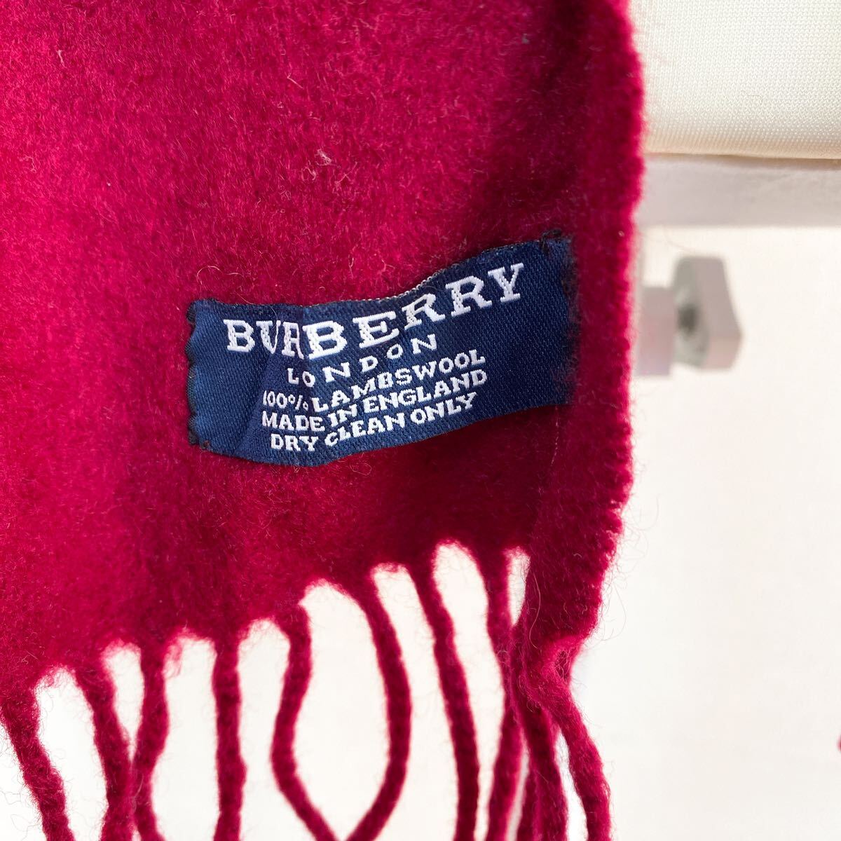 Burberry バーバリー　マフラー　ストール　無地　プレーン　ウール　赤色　ユニセックス_画像5