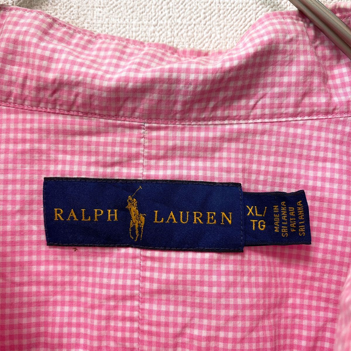 ラルフローレン 半袖シャツ ボタンダウン チェック カラーポニー 男女兼用 XLサイズ ユニセックス 大きいサイズ Ralph Laurenの画像5