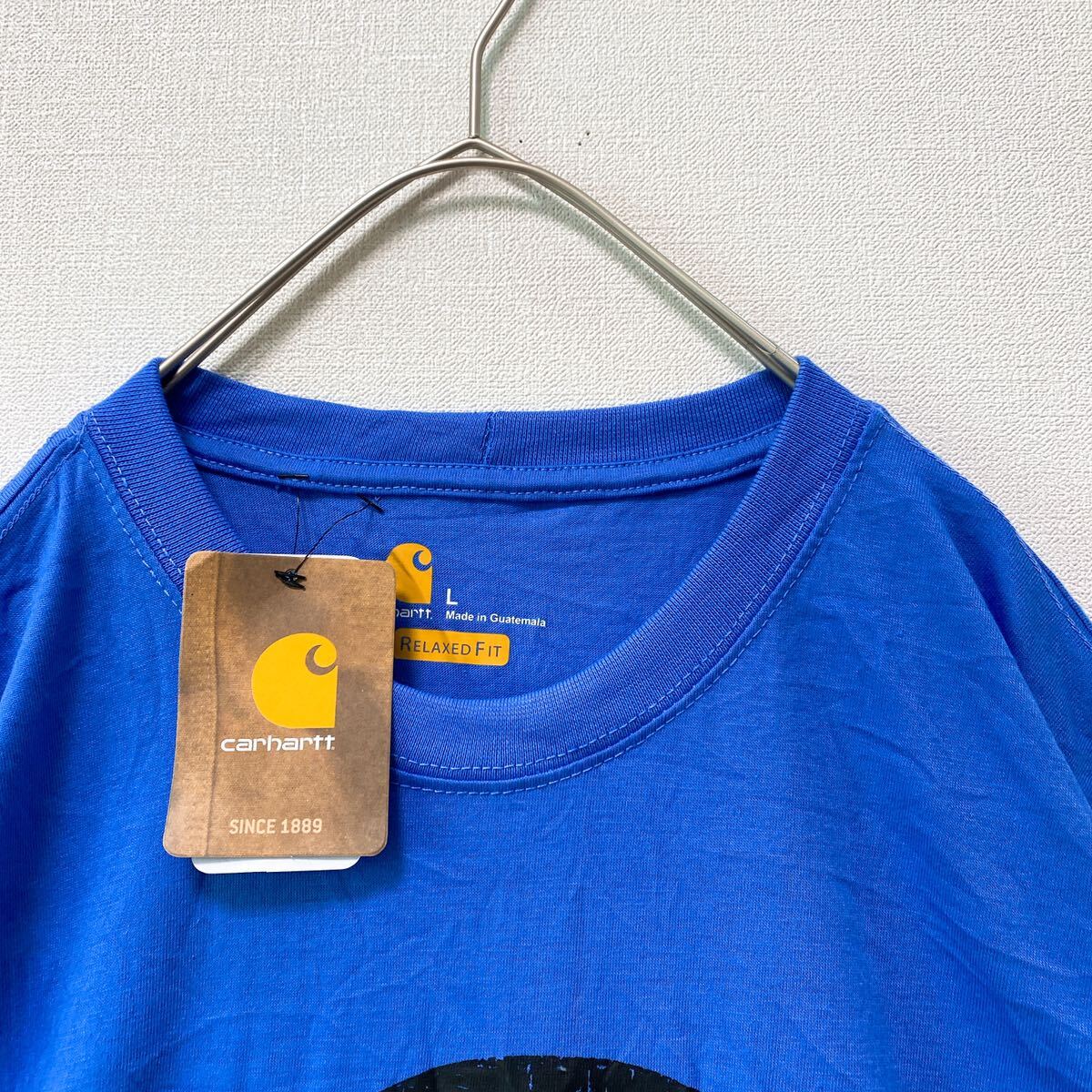 日本未発売【新品タグ付き】カーハート　半袖Tシャツ　ビッグプリント　青色　Lサイズ　ユニセックス　大きいサイズ　carhartt_画像3