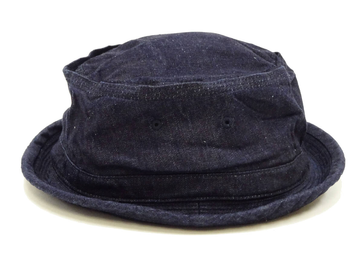 7 1/4 (約58cm) シュガーケーン デニム ポークパイハット SC02466 Sugar Cane DENIM PORKPIE HAT ハット 帽子 無地 デニムハット 新品_画像3