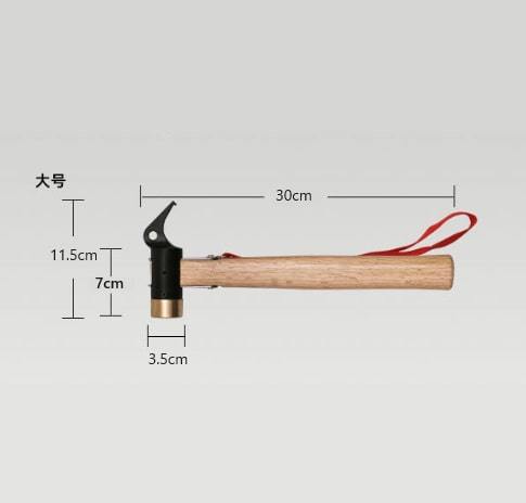 送料無料 ペグハンマ ーペグ抜き ペグ打ち キャンプ用品 テント タープ設営 登山 アウトドア レジャー 工具 真鍮 ストラップ付き_画像5