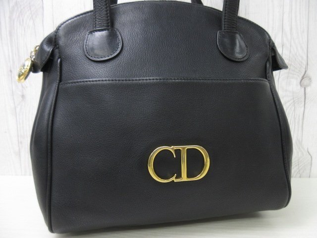 極美品 Christian Dior クリスチャン ディオール ヴィンテージ ショルダーバッグ バッグ レザー 黒 70325_画像9