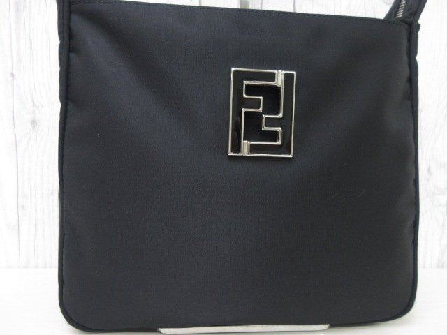 極美品 FENDI フェンディ ハンドバッグ ショルダーバッグ バッグ ナイロン×レザー 黒 70352_画像10