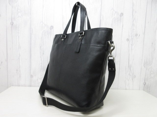 極美品 COACH コーチ トートバッグ ショルダーバッグ バッグ レザー 黒 A4収納可 2WAY メンズ 70234Yの画像4