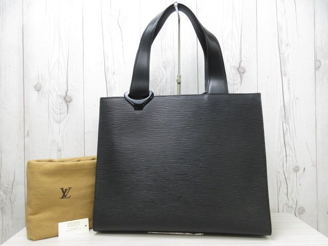 極美品 新品同様 LOUIS VUITTON ルイヴィトン エピ ジェモ ノワール トートバッグ ショルダー バッグ M52452 レザー 黒 A4可 メンズ 70422Y_画像2