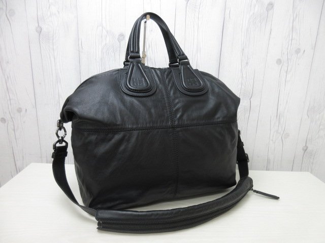 極美品 GIVENCHY ジバンシィ ジバンシー ナイチンゲール トートバッグ ショルダーバッグ バッグ レザー 黒 A4可 2WAY 69499