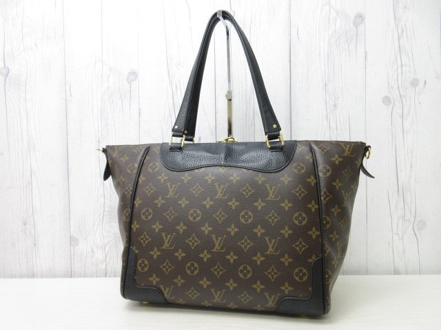 極美品 LOUIS VUITTON ルイヴィトン モノグラムマカサー エストレーラー トートバッグ バッグ M51192 レザー 茶×黒 A4可 70635_画像3