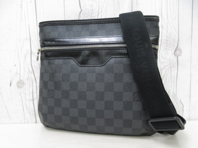 極美品 LOUIS VUITTON ルイヴィトン ダミエグラフィット トマス ショルダーバッグ バッグ N58028 グレー×黒 メンズ 66612の画像2