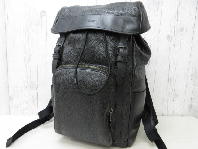 極美品 COACH コーチ バックパック リュックサック バッグ レザー 黒 A4収納可 メンズ 70516Yの画像9