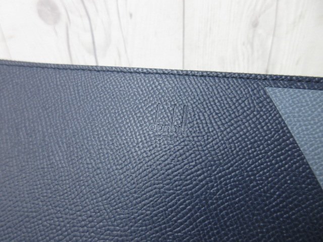  unused exhibition goods dunhill Dunhill clutch bag handbag bag leather navy blue × gray × light blue men's 70887