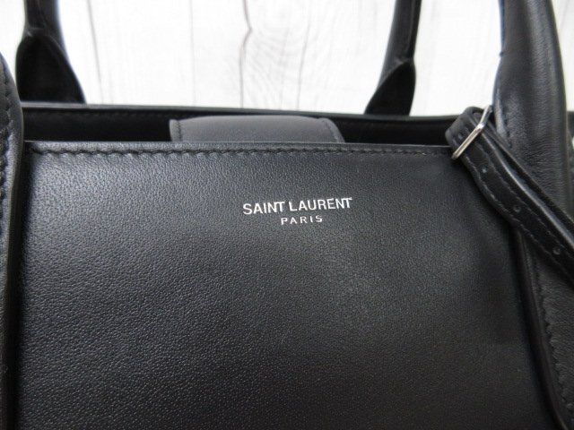 極美品 YSL SAINT LAURENT PARIS サンローラン パリ ジェーン トートバッグ ハンドバッグ バッグ レザー 黒 A4可 70708_画像7