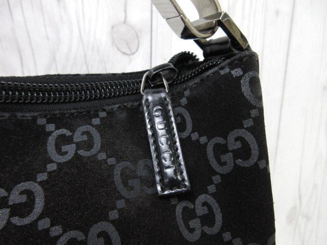 極美品 GUCCI グッチ GG柄 トートバッグ ハンドバッグ バッグ スエード×レザー 黒×茶 A4収納可 70879の画像8