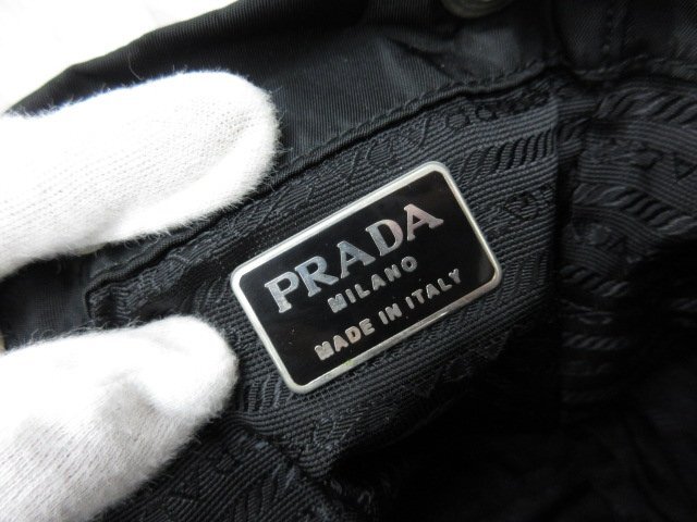 極美品 PRADA プラダ テスート ナイロンリュック リュックサック バッグ B5827F ナイロン×レザー 黒 70720Yの画像8