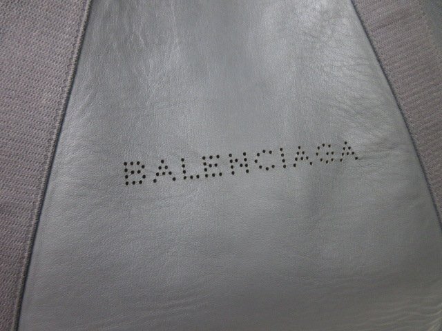 極美品 BALENCIAGA バレンシアガ ネイビーカバスM トートバッグ バッグ キャンバス×レザー ダークグレー A4収納可 メンズ 70916の画像7