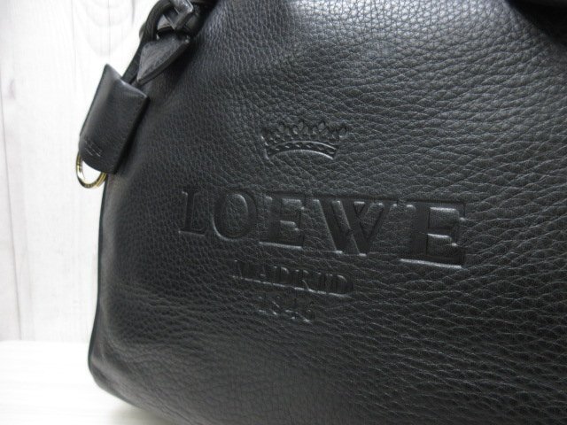 極美品 LOEWE ロエベ ヘリテージ トートバッグ ハンドバッグ バッグ レザー 黒 A4収納可 66451の画像10