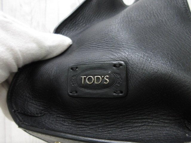 極美品 TOD'S トッズ トートバッグ ショルダーバッグ バッグ レザー 黒 A4収納可 71171