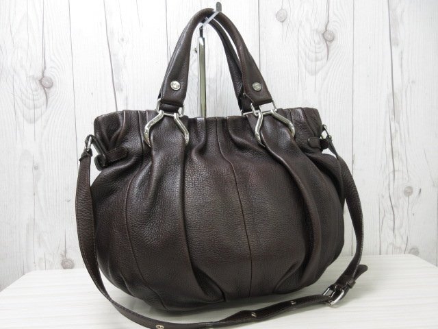 極美品 CELINE セリーヌ ピロースモール ショルダーバッグ ハンドバッグ バッグ レザー 茶 67007_画像3