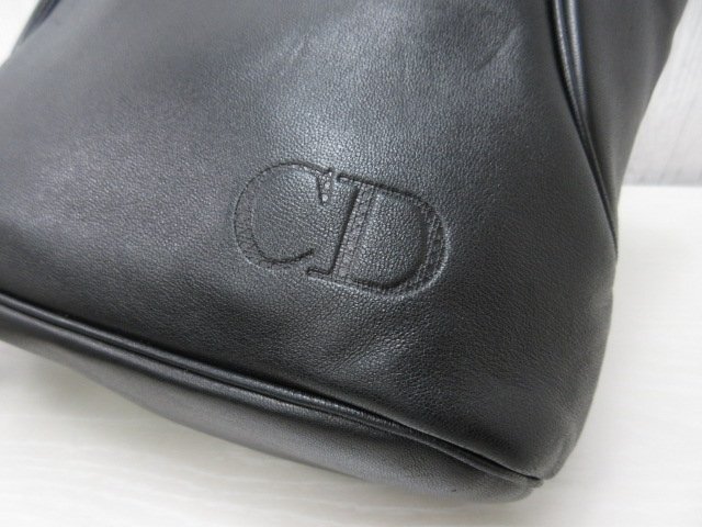 極美品 Christian Dior クリスチャン ディオール ヴィンテージ カナージュチャーム ショルダーバッグ バッグ レザー 黒 71172_画像10