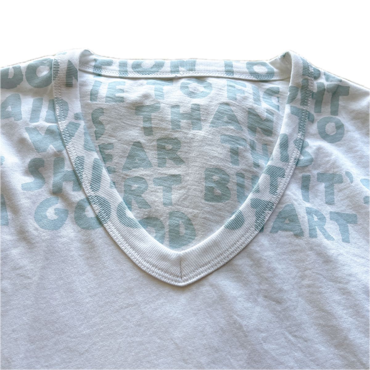 希少 MM6 エムエムシックス Tシャツ 半袖 ホワイト Vネック S レディース エイズ チャリティー メゾンマルジェラ