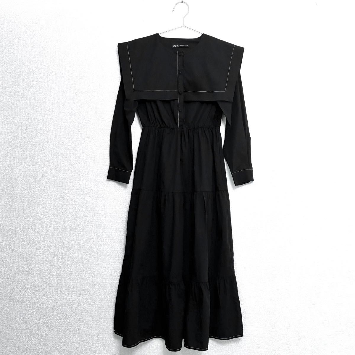 ZARA ザラ パネルミディワンピース XSサイズ セーラー 襟 ビッグ ZARA ザラ パネルミディワンピース XSサイズ セーラー 襟 ビッグ