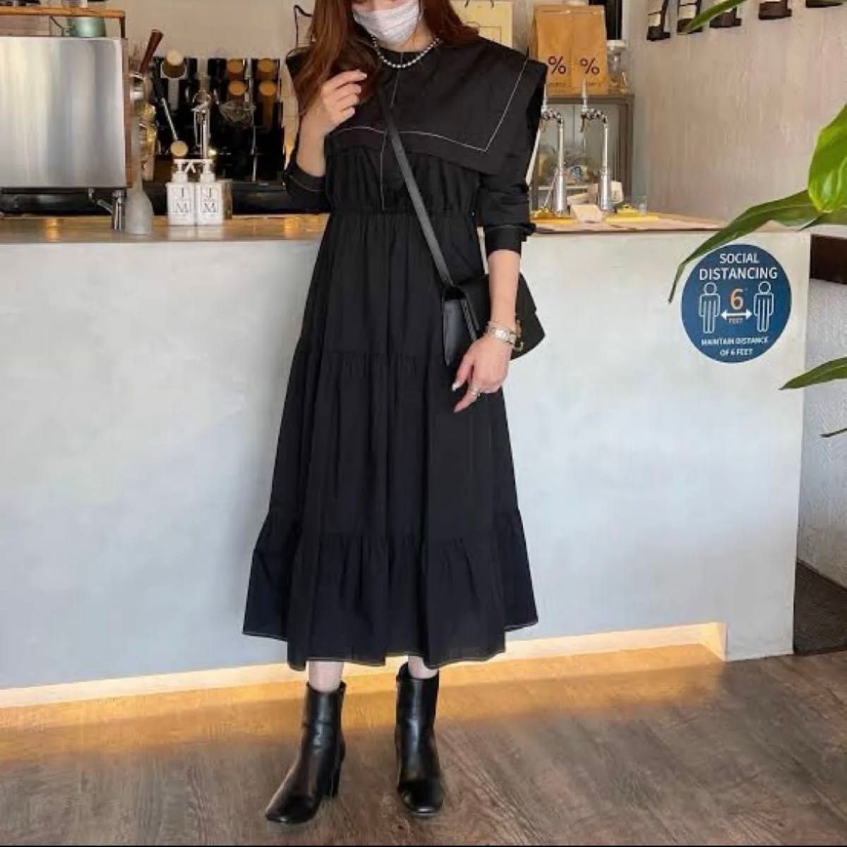 ZARA ザラ パネルミディワンピース XSサイズ セーラー 襟 ビッグ ZARA ザラ パネルミディワンピース XSサイズ セーラー 襟 ビッグ