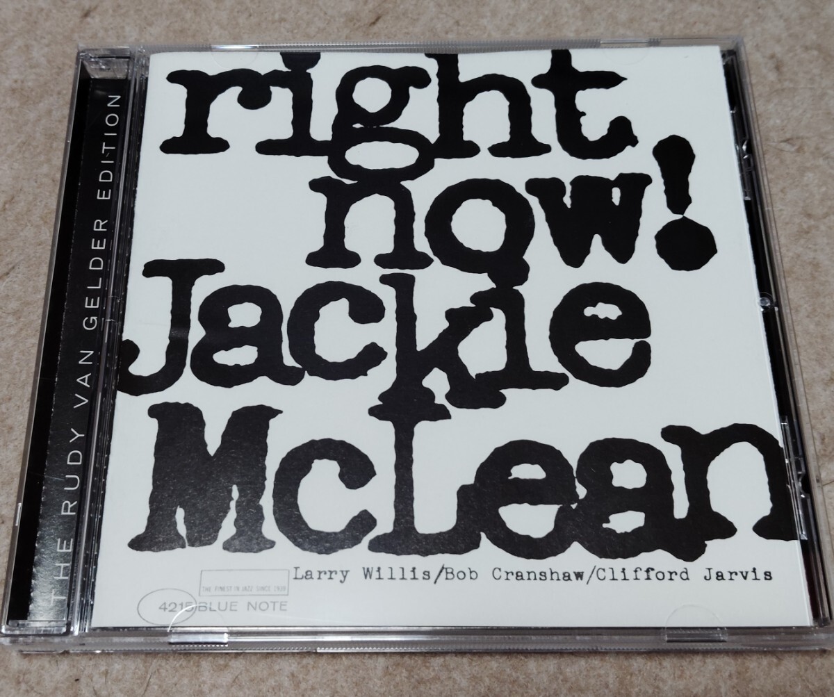【RVG 名盤シリーズ】JACKIE McLEAN / RIGHT NOW! ジャッキー・マクリーン THE RUDY VAN GELDER EDITION VANGELDER ケース新品交換済 美品の画像1