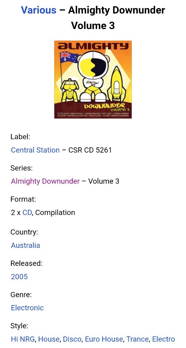 『Almighty Downunder Volume 3』Donna Summer,Elton John,Diana Ross,ドナ・サマー,ダイアナ・ロス,エルトン・ジョン,の画像5