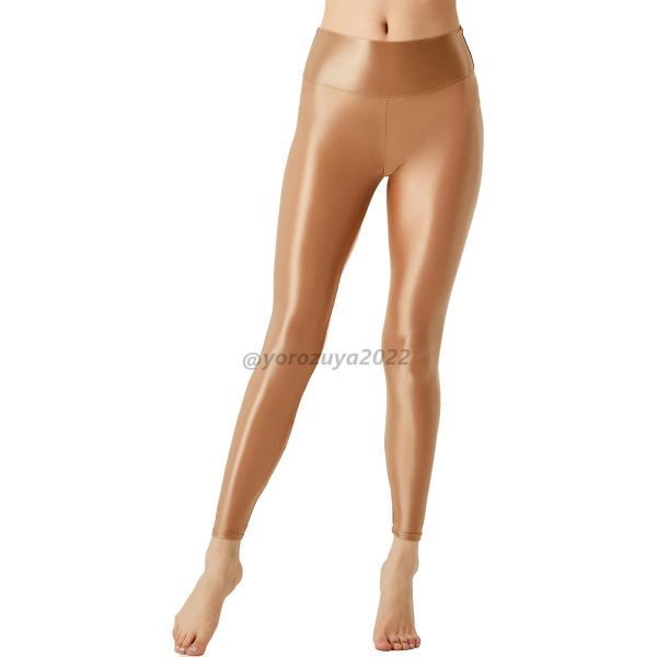 102-401-24pitapita lustre gloss gloss high waist leggings pants [ Brown,XL] men's lady's cosplay sexy costume.2