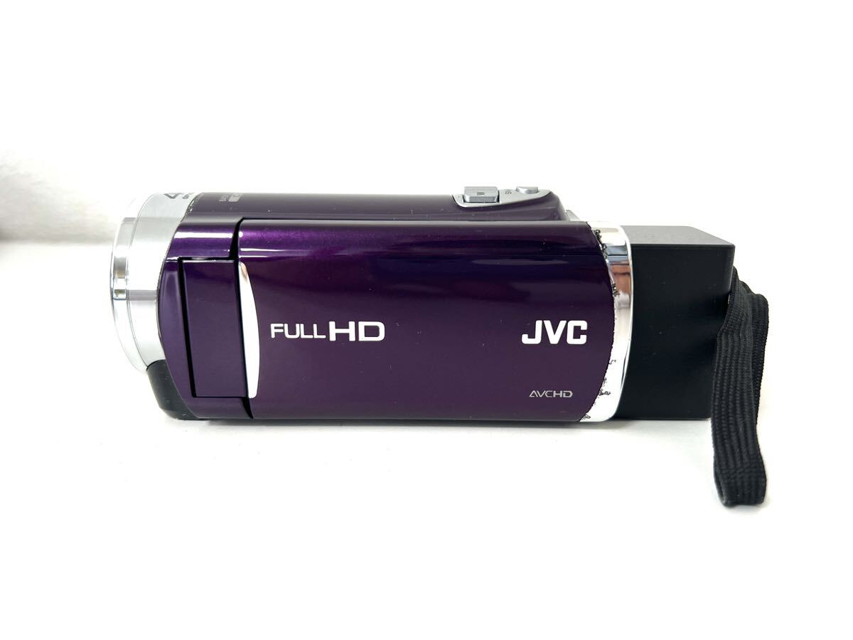 ○ 動作品 JVC ケンウッド GZ-E117-V 2012年製 ビデオカメラ FULL HD 40x KONICA MINOLTA HD LENS バッテリー 2個 DCコード 付き の画像2