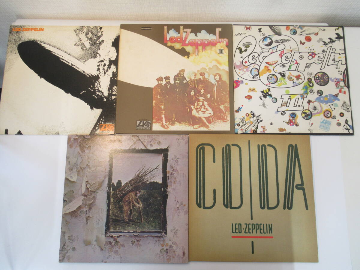 R26 ●レッド・ツェッペリン LPレコード 5枚まとめ 「CODA」「Led ZeppelinⅠ.Ⅱ.Ⅲ(ポスター付).Ⅳ」 ジミーペイジ、洋楽、rock、ロックの画像1