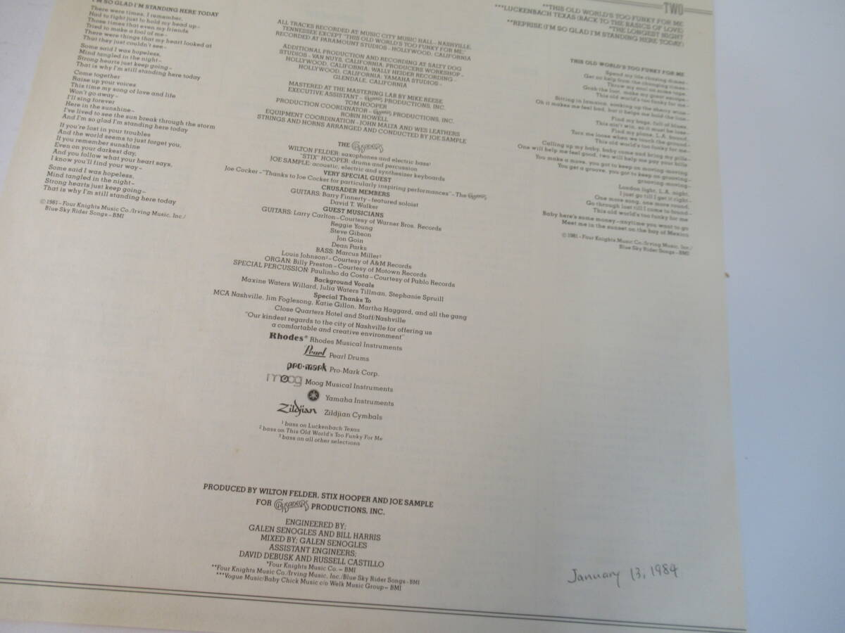 B68●THE CRUSADERS 国内盤 LPレコード 2組セット ※帯付き『Royal Jam』『STANDING TALL』クルセイダーズ フュージョン BBキング の画像7