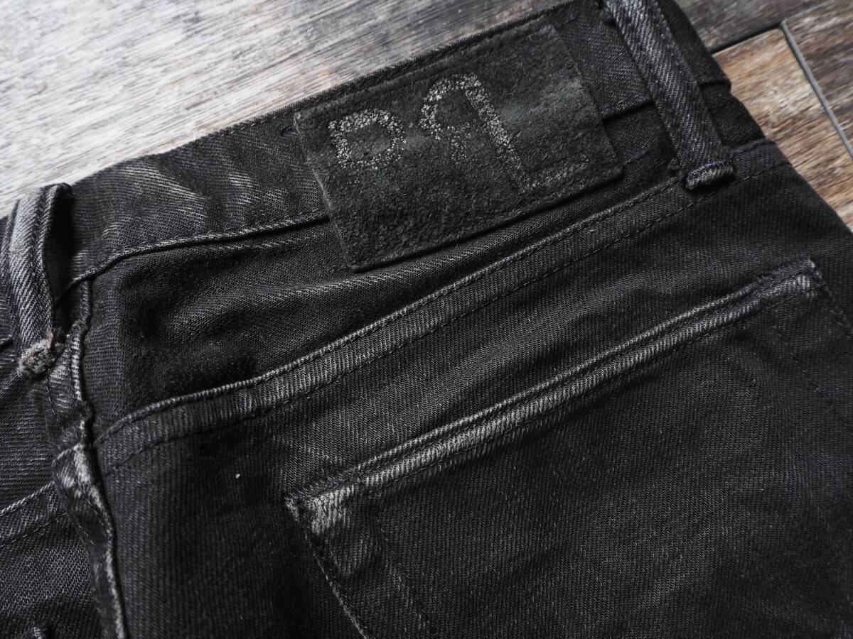 RRLダブルアールエル SLIM FIT 後染めブラックセルビッチデニムパンツ w30 MADE IN USA 実寸w82cmの画像6