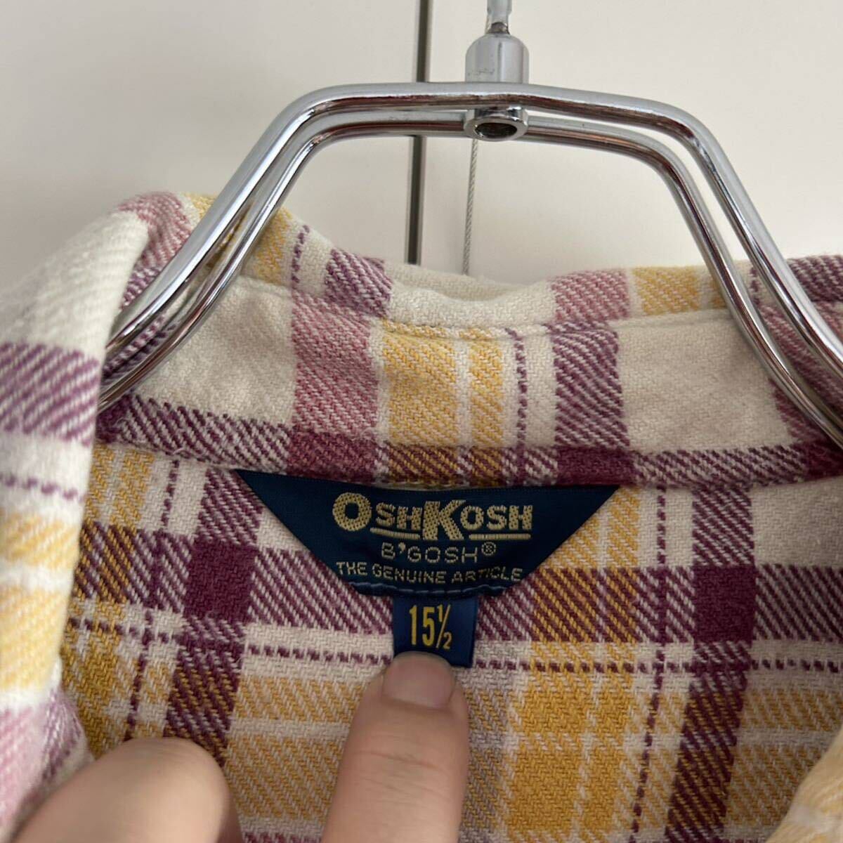 OSHKOSH B'GOSH オシュコシュ ビゴッシュ ネルシャツ ワークシャツ M チェック 古着_画像3