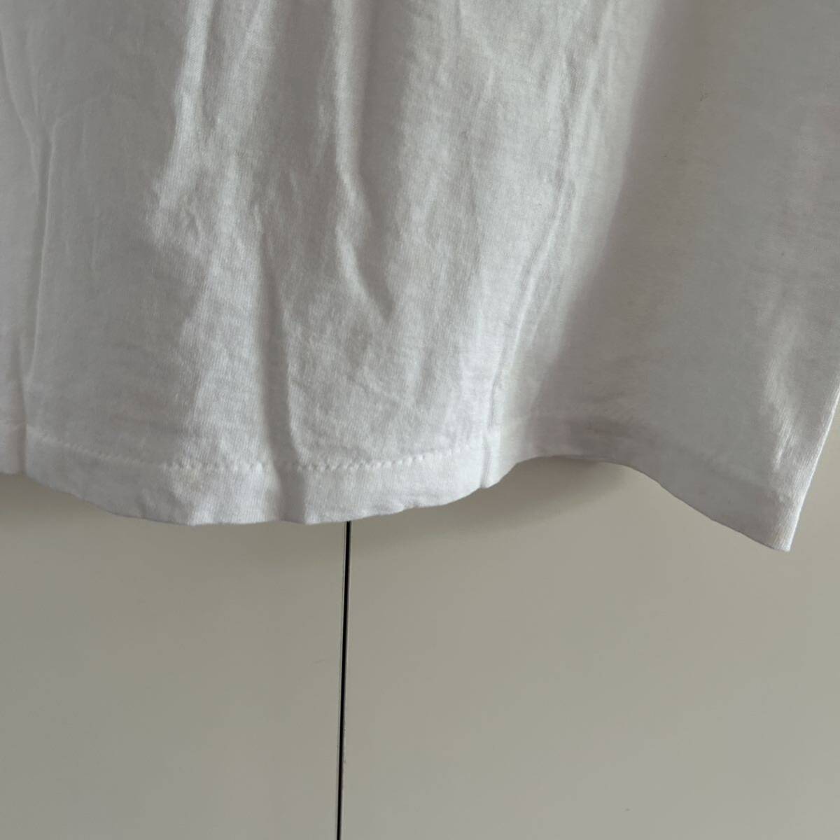 デッドストック 90s PLANET HOLLYWOOD プラネットハリウッド USA製 ロゴTシャツ M 袖裾シングル ホワイト アート アニメ 企業 古着の画像6