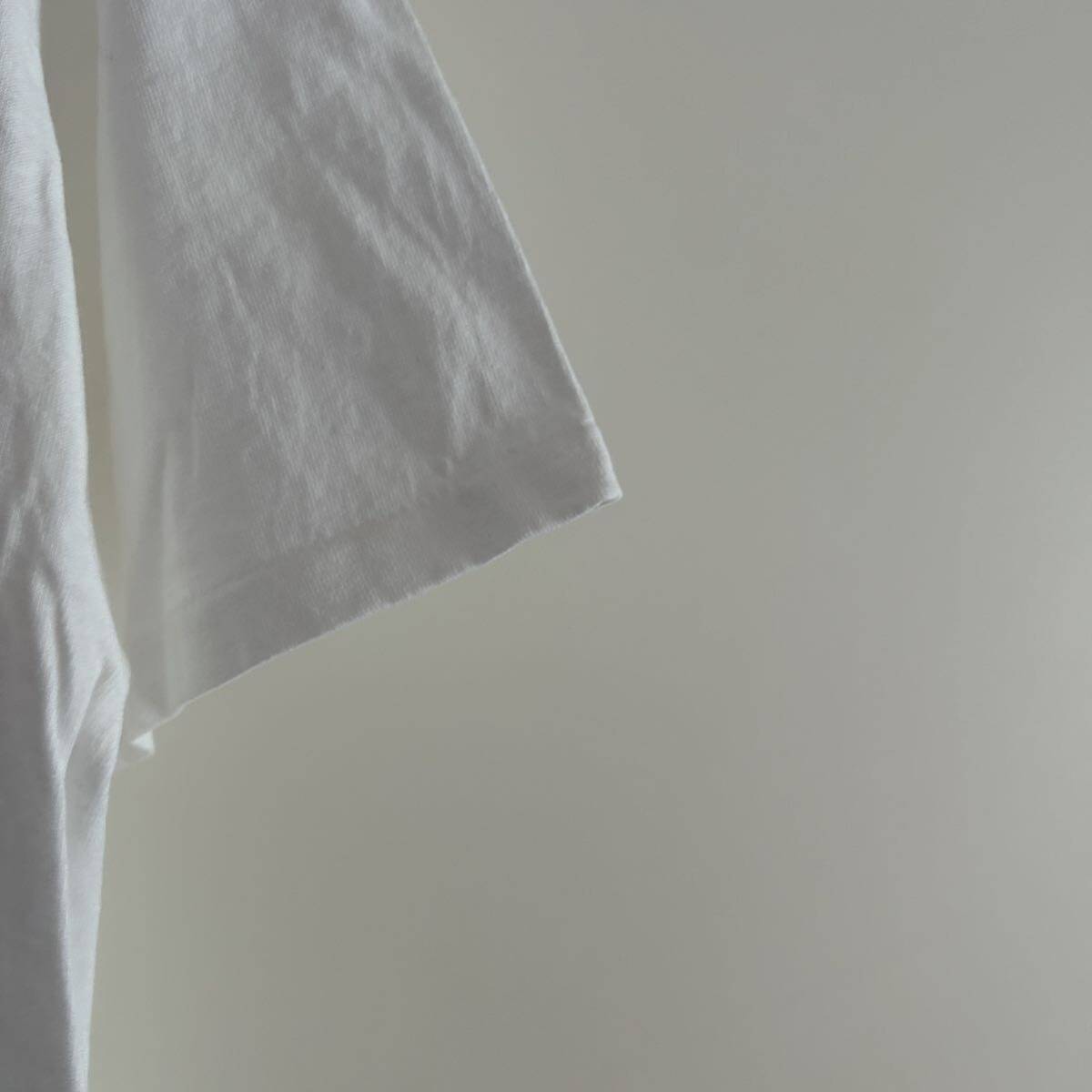 デッドストック 90s PLANET HOLLYWOOD プラネットハリウッド USA製 ロゴTシャツ M 袖裾シングル ホワイト アート アニメ 企業 古着の画像5