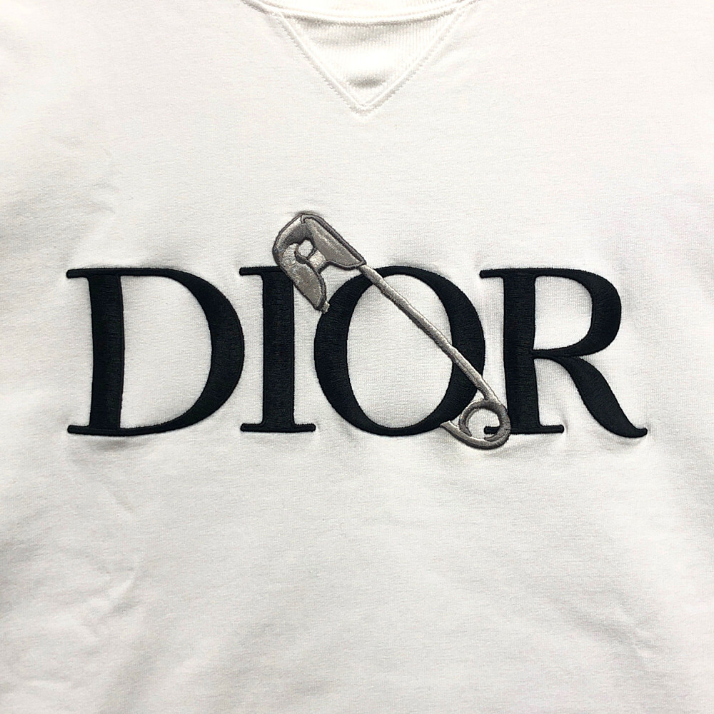 DIOR ディオール× JUDY BLAME 品番 043J625B0554 ロゴ 安全ピン 刺繍 半袖Ｔシャツ 白 サイズL 正規品 / 32689の画像2