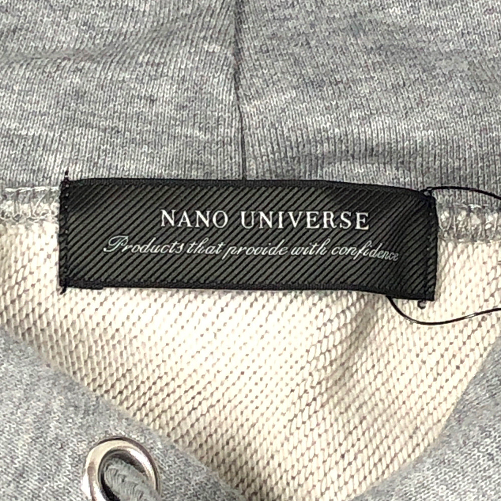 NANO UNIVERSE ナノユニバース アーバン フリース フーディー スウェット パーカー トップグレー L 正規品 / B4398_画像6