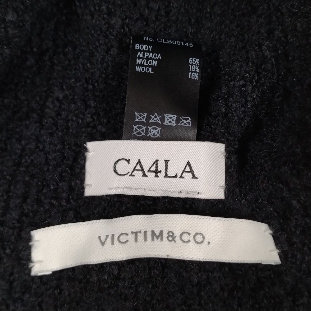 VICTIM ヴィクティム × CA4LA アルパカ混 ニットキャップ ブラック 正規品 / B5217_画像3