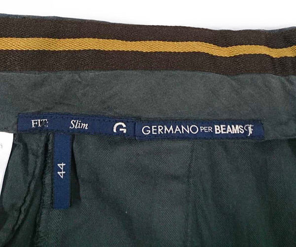 GERMANO PER BEAMS ビームス SLIM FIT コットン パンツ グレー サイズ44 正規品 / 28363_画像5