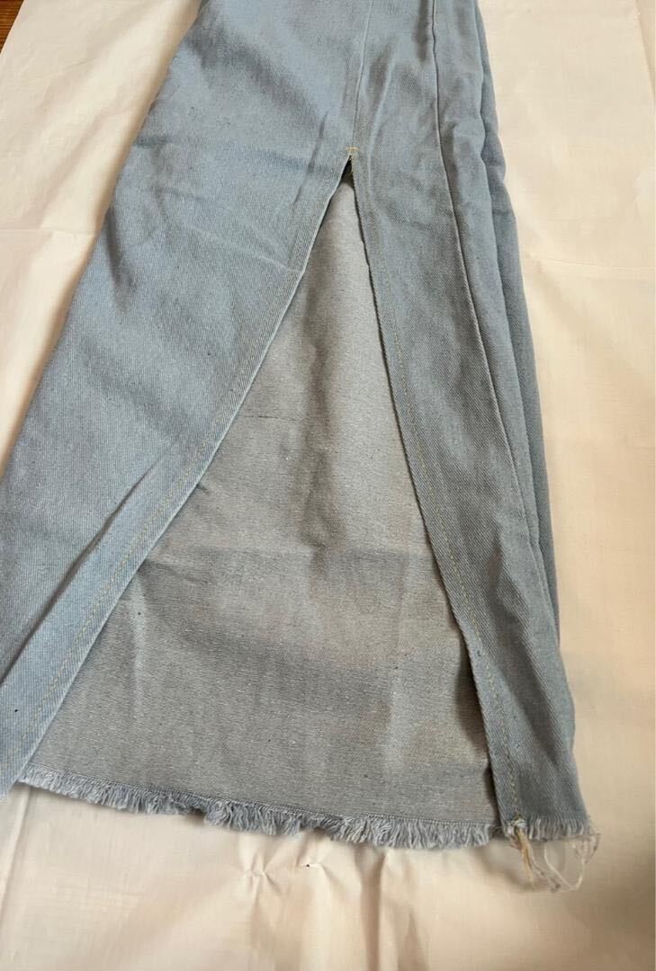 デニム スカート 韓国風 デニムスカート 水色 Lサイズの画像5