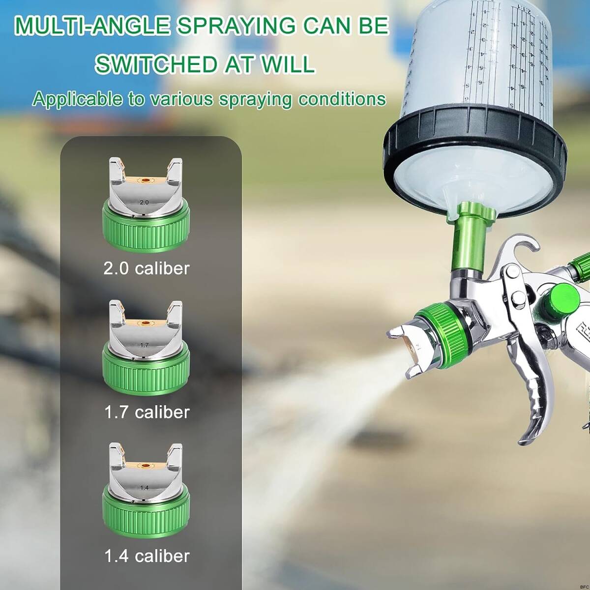  air spray gun gravity type calibre 1.4mm 1.7mm 2.0mm 600ml three kind nozzle attaching green free shipping painting air spray gun airbrush blow . attaching 