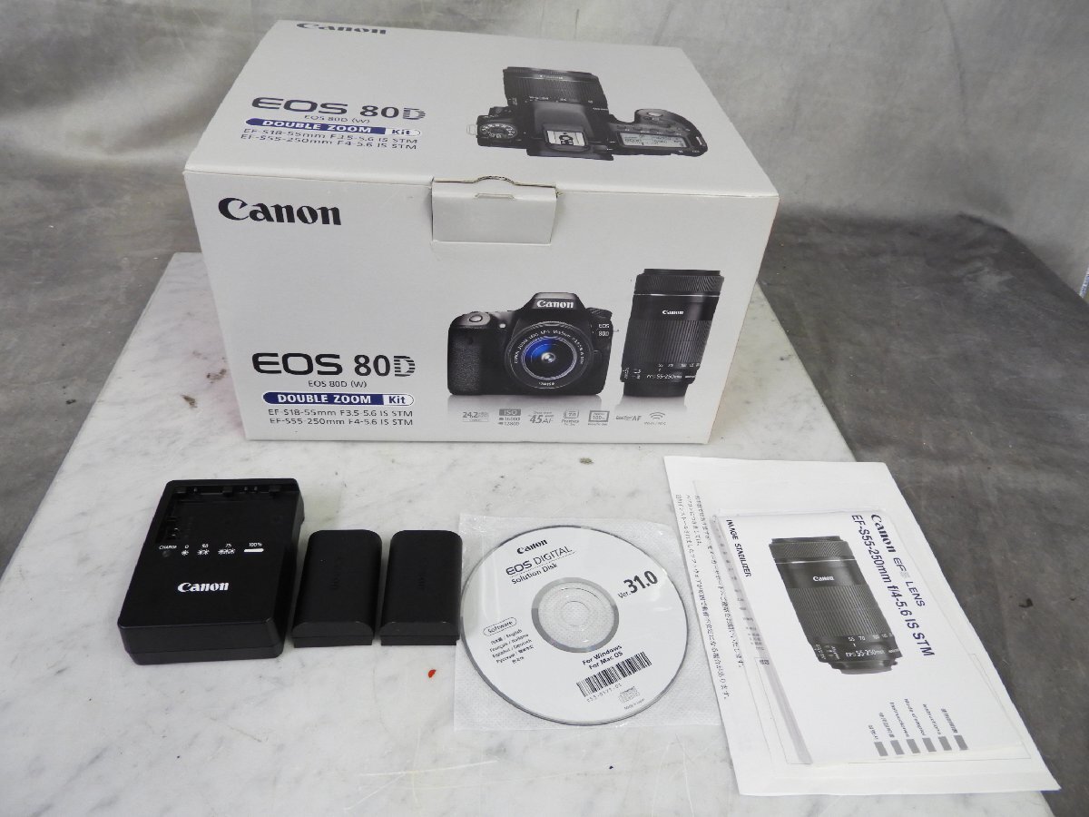 *CANON Canon EOS 80D двойной zoom линзы комплект цифровой однообъективный зеркальный камера с коробкой * б/у *