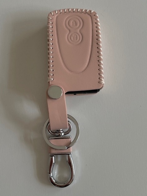  cow leather precisely Fit case cocoa Move Tanto bB Passo Koo Pixis Space key case smart key case pink beige color 2